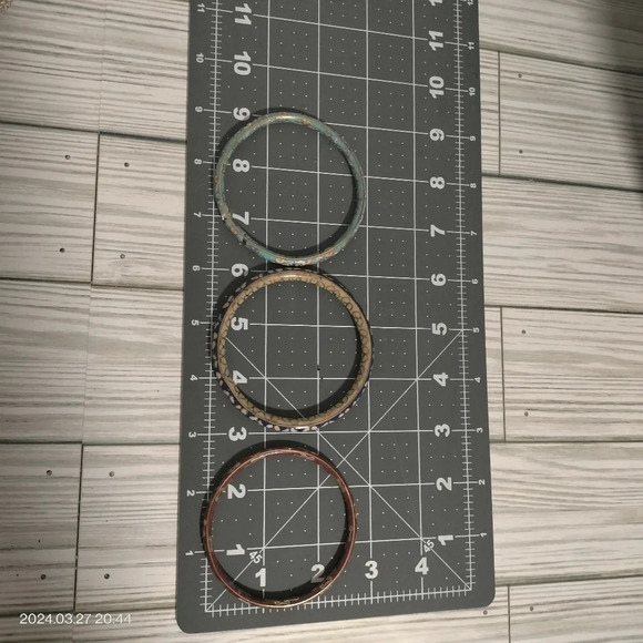 Set of 3 Cloisonne Gold tone Bangle Bracelet Multicolored - Picture 10 of 11